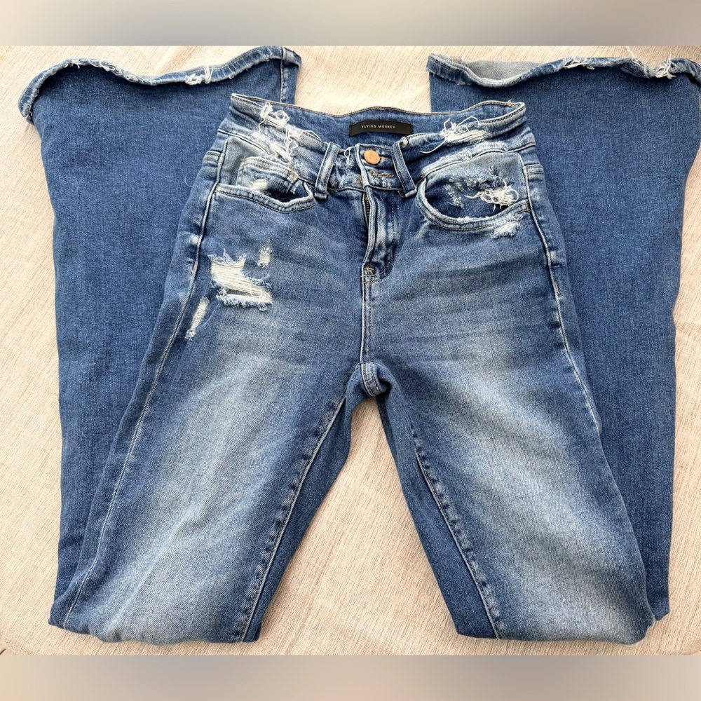 Flying Monkey Light Blue Ripped Boyfriend Jeans